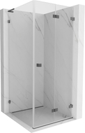 Mexen Lunar-F L cabine de douche pliante droite 100 x 100 cm, transparent, gris canon brossé - 836L-100-100-66-00-P