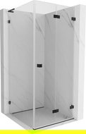 Mexen Lunar-F L cabine de douche pliable droite 70 x 70 cm, transparent, noire - 836L-070-070-70-00-P