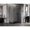 Mexen Lunar-F L cabine de douche pliante droite 75 x 70 cm, transparente, noire - 836L-075-070-70-00-P