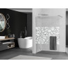 Mexen Kioto+ paroi de douche avec étagère Walk-in 130 x 200 cm, motif blanc, chrome - 800-130-121-01-85