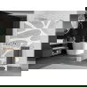 Mexen Kioto+ paroi de douche avec étagère Walk-in 70 x 200 cm, motif blanc, chrome - 800-070-121-01-97