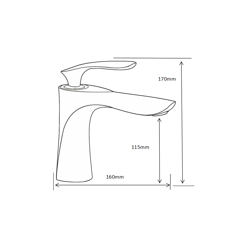Mexen Lily robinet de lavabo, noir - 73600-70