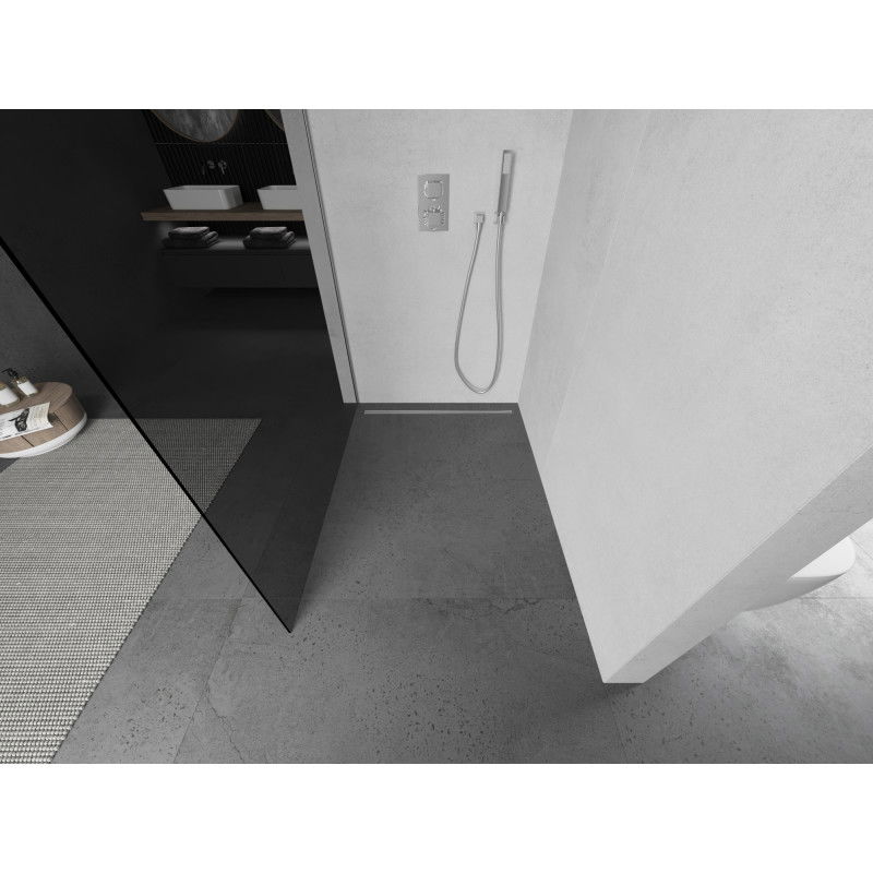 Mexen Kioto paroi de douche Walk-in 140 x 200 cm, graphite 8 mm, chrome - 800-140-101-01-40