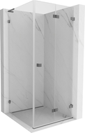 Mexen Lunar-F L cabine de douche pliante droite 80 x 80 cm, transparent, gun metal - 836L-080-080-95-00-P