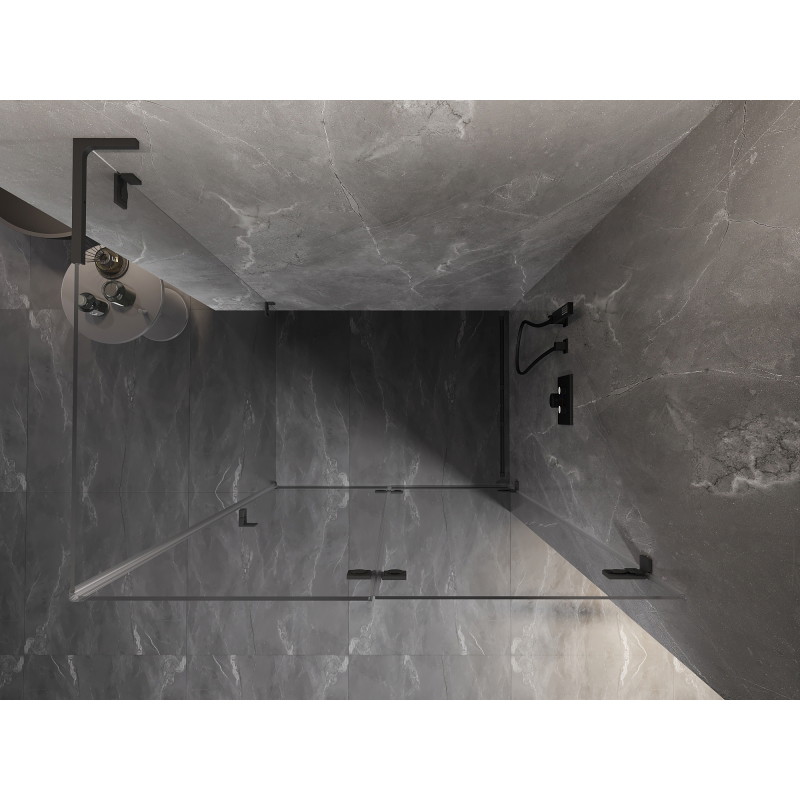 Mexen Lunar-F L cabine de douche pliante droite 95 x 80 cm, transparent, métal canon - 836L-095-080-95-00-P