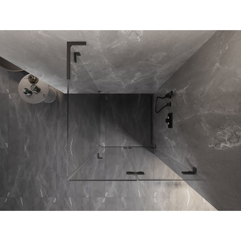 Mexen Lunar-F L cabine de douche pliante droite 90 x 90 cm, transparent, gun metal - 836L-090-090-95-00-P