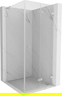 Mexen Lunar-F L cabine de douche pliante droite 70 x 70 cm, transparent, nickel brossé - 836L-070-070-97-00-P