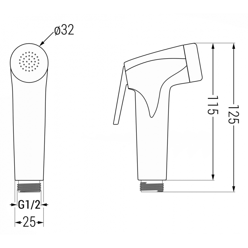Mexen R-76 poignée de bidet, chromée - 79576-00
