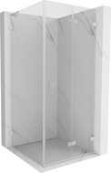 Mexen Lunar-F L cabine de douche pliable droite 80 x 80 cm, transparent, nickel brossé - 836L-080-080-97-00-P