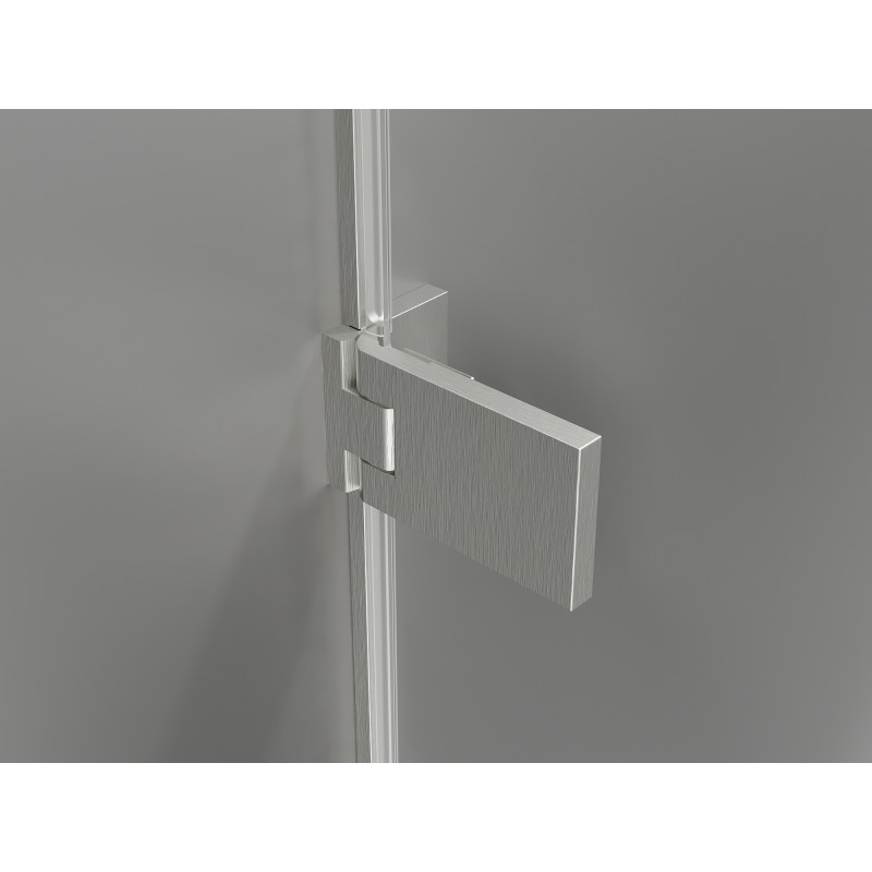 Mexen Lunar-F L cabine de douche pliante droite 85 x 80 cm, transparent, nickel brossé - 836L-085-080-97-00-P