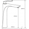 Mexen Lily robinet de lavabo haut, Chrome - 73610-00