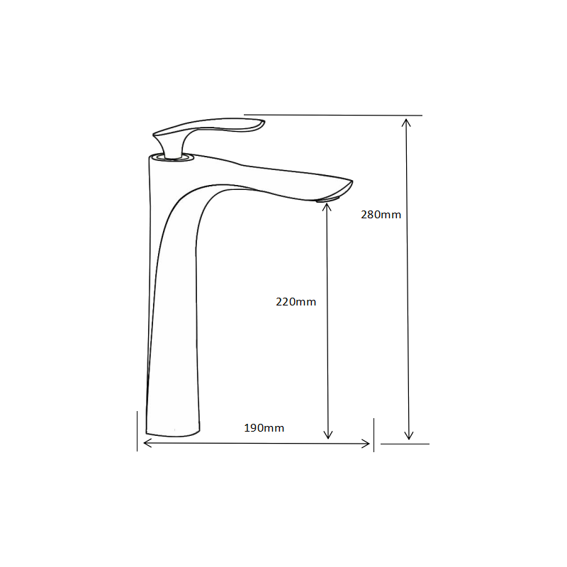 Mexen Lily Mitigeur lavabo haut, noir/chrome - 73610-17