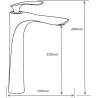 Mexen Lily robinet de lavabo haut, Noir/Chrome - 73610-17