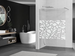 Mexen Kioto paroi de douche 100 x 200 cm, transparent/Design blanc 8 mm, Chrome - 800-100-101-01-85