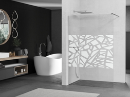 Mexen Kioto Panneau de douche Walk-in 140 x 200 cm, motif blanc 8 mm, chrome - 800-140-101-01-85