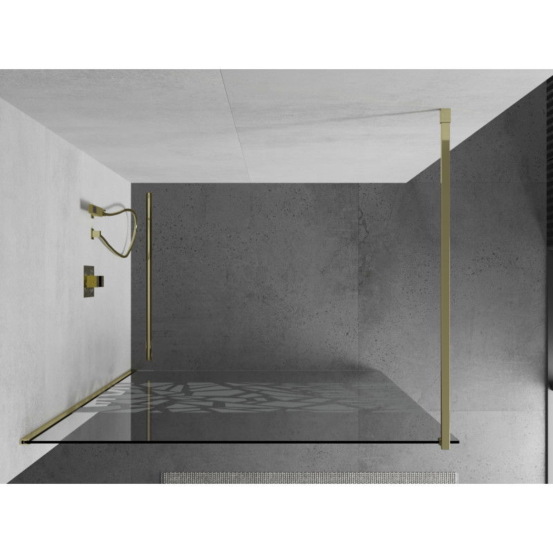 Mexen Kioto paroi de douche Walk-in 70 x 200 cm, motif blanc 8 mm, doré - 800-070-101-50-85