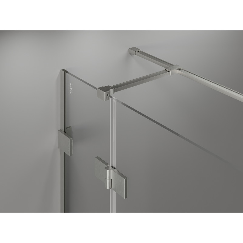 Mexen Lunar T cabine de douche pivotante droite 115 x 90 cm, transparent, nickel brossé - 834T-115-090-97-00-P