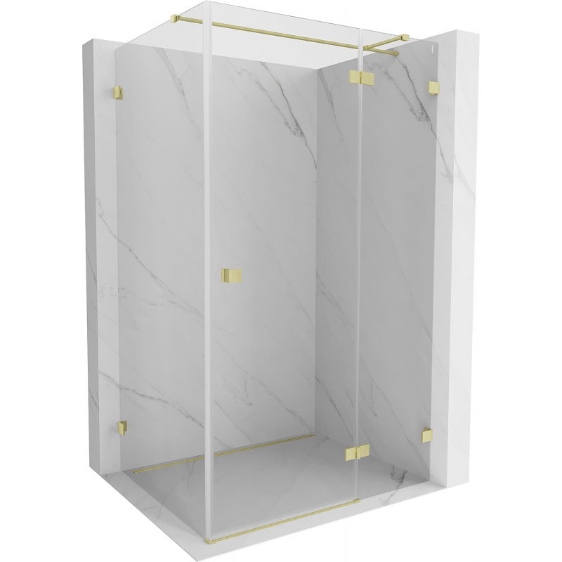 Mexen Lunar T cabine de douche pivotante droite 120 x 80 cm, transparent, doré brossé - 834T-120-080-55-00-P