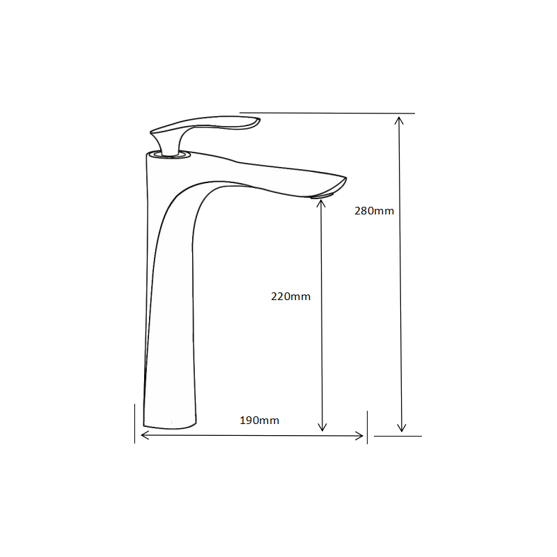 Mexen Lily robinet de lavabo haut, doré - 73610-50