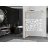 Mexen Kioto paroi de douche Walk-in 100 x 200 cm, motif blanc 8 mm, or rose - 800-100-101-60-85