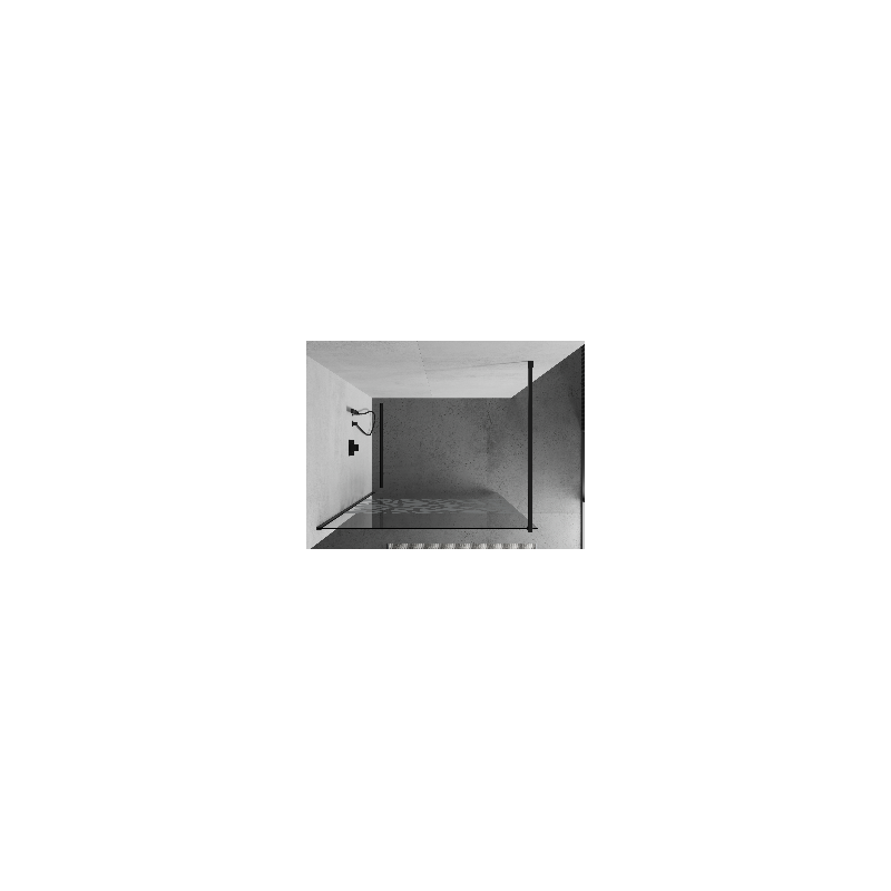 Mexen Kioto paroi de douche Walk-in 80 x 200 cm, motif blanc 8 mm, noir - 800-080-101-70-85