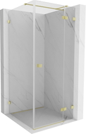 Mexen Lunar T cabine de douche pivotante droite 110 x 110 cm, transparent, or brossé - 834T-110-110-55-00-P
