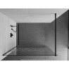 Mexen Kioto paroi de douche 130 x 200 Walk-in cm, motif blanc 8 mm, noir - 800-130-101-70-85