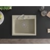 Mexen Elix évier en granit à 1 bac 600 x 500 mm, beige, siphon chromé - 6525601005-69