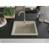 Mexen Elix évier en granit à 1 bac 600 x 500 mm, beige, siphon chromé - 6525601005-69
