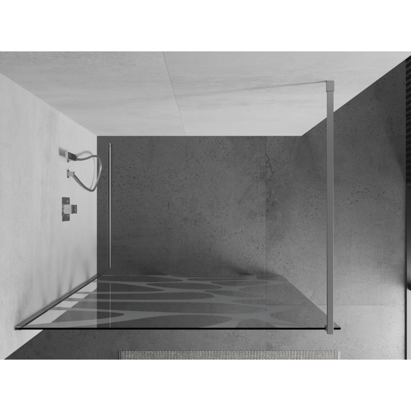 Mexen Kioto cloison de douche Walk-in 70 x 200 cm, vague blanche 8 mm, chrome - 800-070-101-01-97