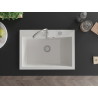 Mexen Elix évier de cuisine en granit 1-bac 700 x 500 mm, blanc, siphon chromé - 6526701005-20