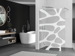 Mexen Kioto paroi de douche 100 x 200 cm, transparent/Design blanc 8 mm, Chrome - 800-100-101-01-97