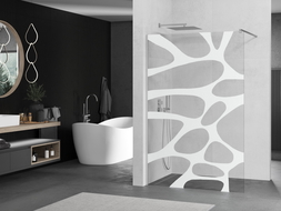 Mexen Kioto paroi de douche Walk-in 100 x 200 cm, vague blanche 8 mm, chrome - 800-100-101-01-97