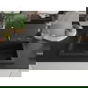 Mexen Elix évier en granit 1 bac 700 x 500 mm, noir/argent métallique, siphon noir - 6526701005-73-B