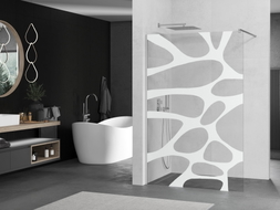 Mexen Kioto paroi de douche Walk-in 130 x 200 cm, vague blanche 8 mm, chromée - 800-130-101-01-97