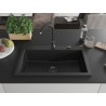 Mexen Elix évier en granit 1 bac 800 x 500 mm, noir, siphon noir - 6527801005-77-B
