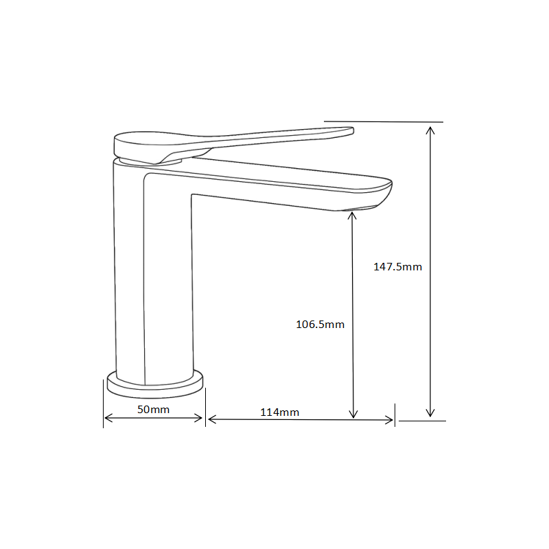 Mexen Largo robinet de lavabo, noir - 73700-70