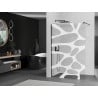 Mexen Kioto paroi de douche Walk-in 70 x 200 cm, vague blanche 8 mm, noir - 800-070-101-70-97