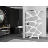 Mexen Kioto paroi de douche Walk-in 70 x 200 cm, vague blanche 8 mm, noire - 800-070-101-70-97