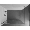 Mexen Kioto paroi de douche Walk-in 80 x 200 cm, vague blanche 8 mm, noire - 800-080-101-70-97