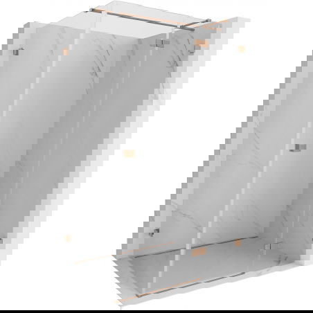 Cabine de douche pivotante droite Mexen Lunar T 140 x 100 cm, transparent, cuivre brossé - 834T-140-100-65-00-P