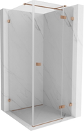 Mexen Lunar T cabine de douche pivotante droite 110 x 110 cm, transparent, cuivre brossé - 834T-110-110-65-00-P