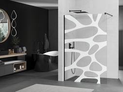 Mexen Kioto paroi de douche 100 x 200 cm, transparent/Design blanc 8 mm, Noir - 800-100-101-70-97