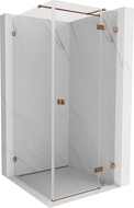 Mexen Lunar T cabine de douche battante droite 120 x 120 cm, transparent, or rose - 834T-120-120-60-00-P