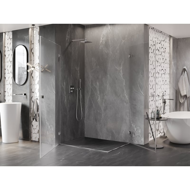 Mexen Lunar-B Duo cabine de douche pivotante 80 x 75 cm, transparent, chrome - 832-080L-075P-01-00