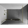 Mexen Kioto+ paroi de douche avec étagère Walk-in 90 x 200 cm, transparent, or - 800-090-121-50-00