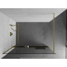 Mexen Kioto+ paroi de douche avec étagère Walk-in 140 x 200 cm, transparente, dorée - 800-140-121-50-00