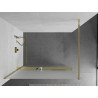 Mexen Kioto+ paroi de douche avec étagère Walk-in 100 x 200 cm, givrée, dorée - 800-100-121-50-30