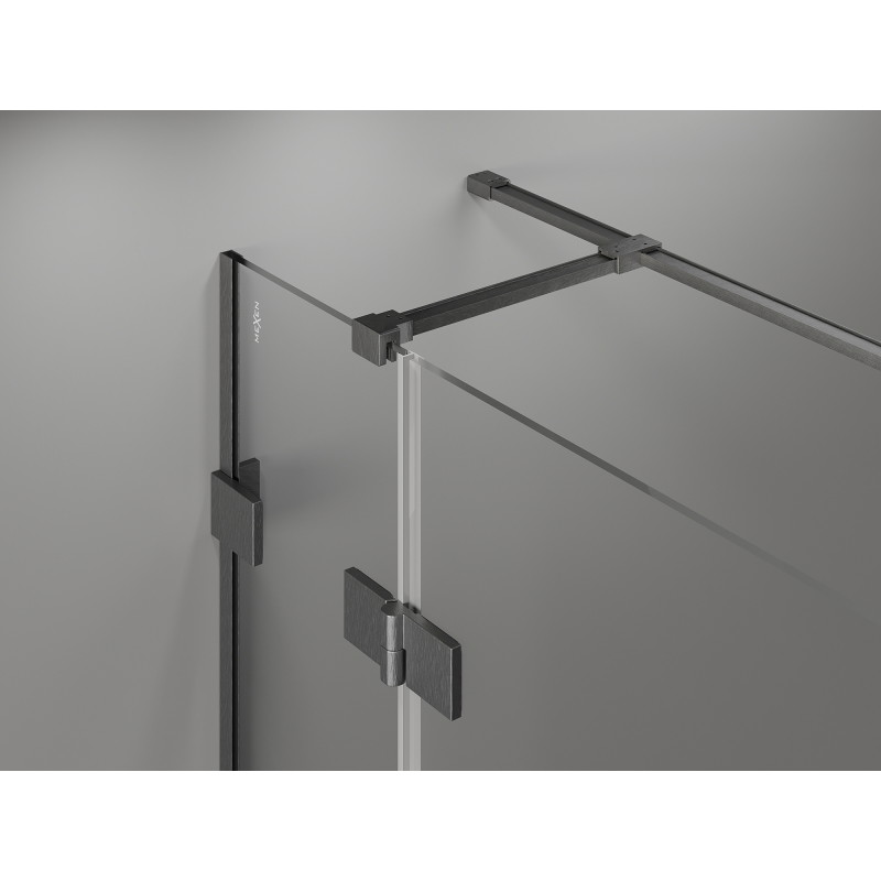 Mexen Lunar T cabine de douche pivotante droite 125 x 110 cm, transparent, gris canon brossé - 834T-125-110-66-00-P
