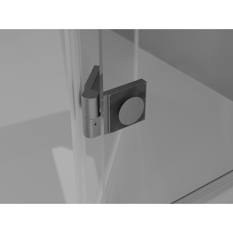 Mexen Lunar T cabine de douche pivotante droite 125 x 110 cm, transparent, gris canon brossé - 834T-125-110-66-00-P